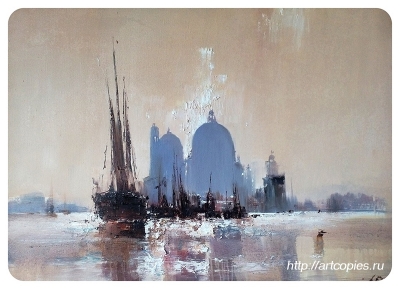 Ермолов Д.Н. "Венеция. Городской пейзаж. Вид на дома". Холст. масло 85х110 см Купить картину на холсте