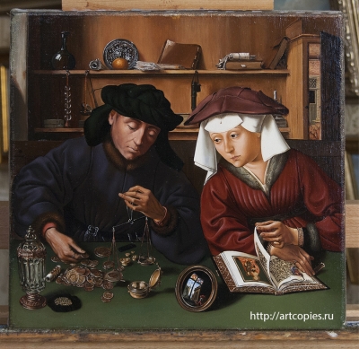 Копия картины "Менялы и ростовщики" Massys, Quentin